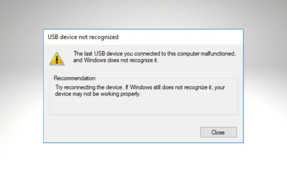 How to Fix The Last USB Device You Connected to this Computer Malfunctioned