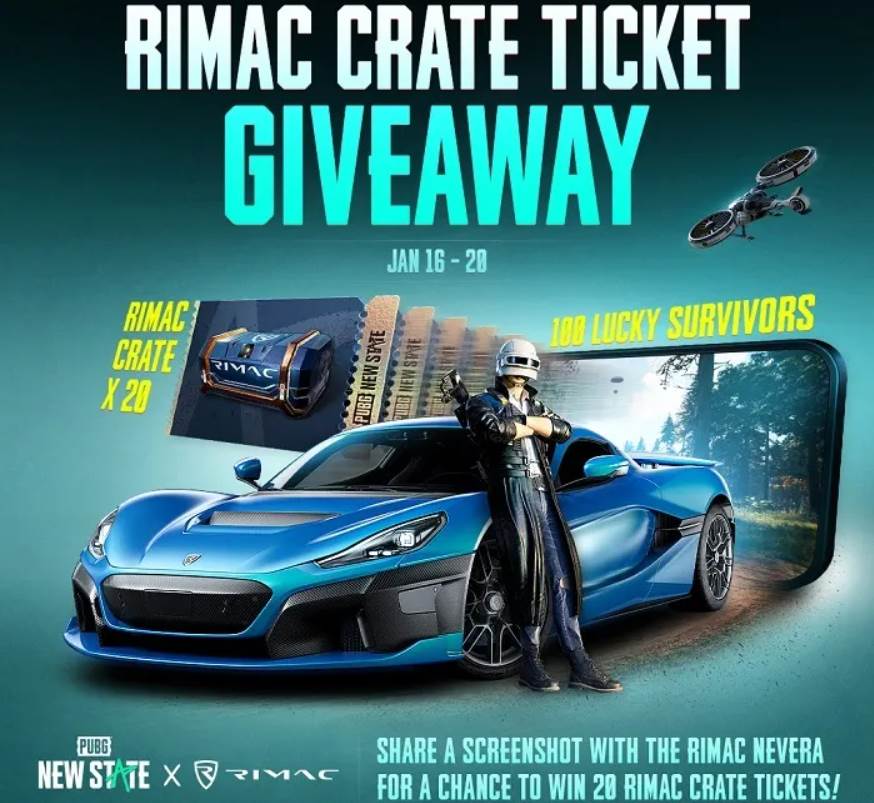 PUBG New State Rimac Nevera: How to Win 20 Rimac Crate Tickets