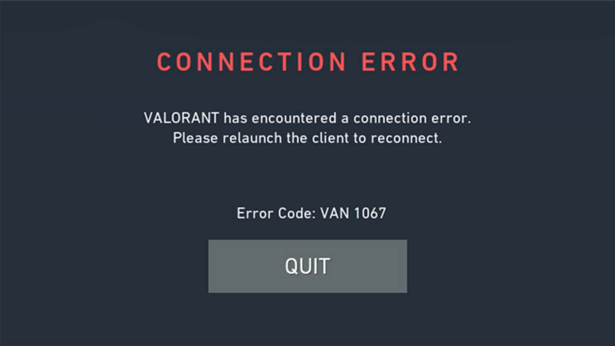 How to Fix Valorant VAN 1067 Error Code
