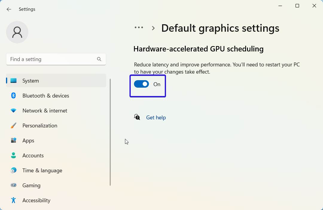 Hardware Accelerated GPU Scheduling in Windows 11
