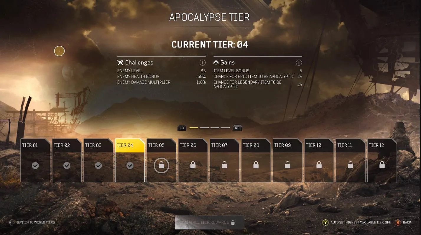 Outriders Worldslayer: Apocalypse Tiers Explained