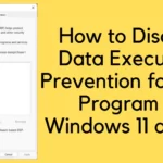 How to Disable Data Execution Prevention for Any Program on Windows 11/10