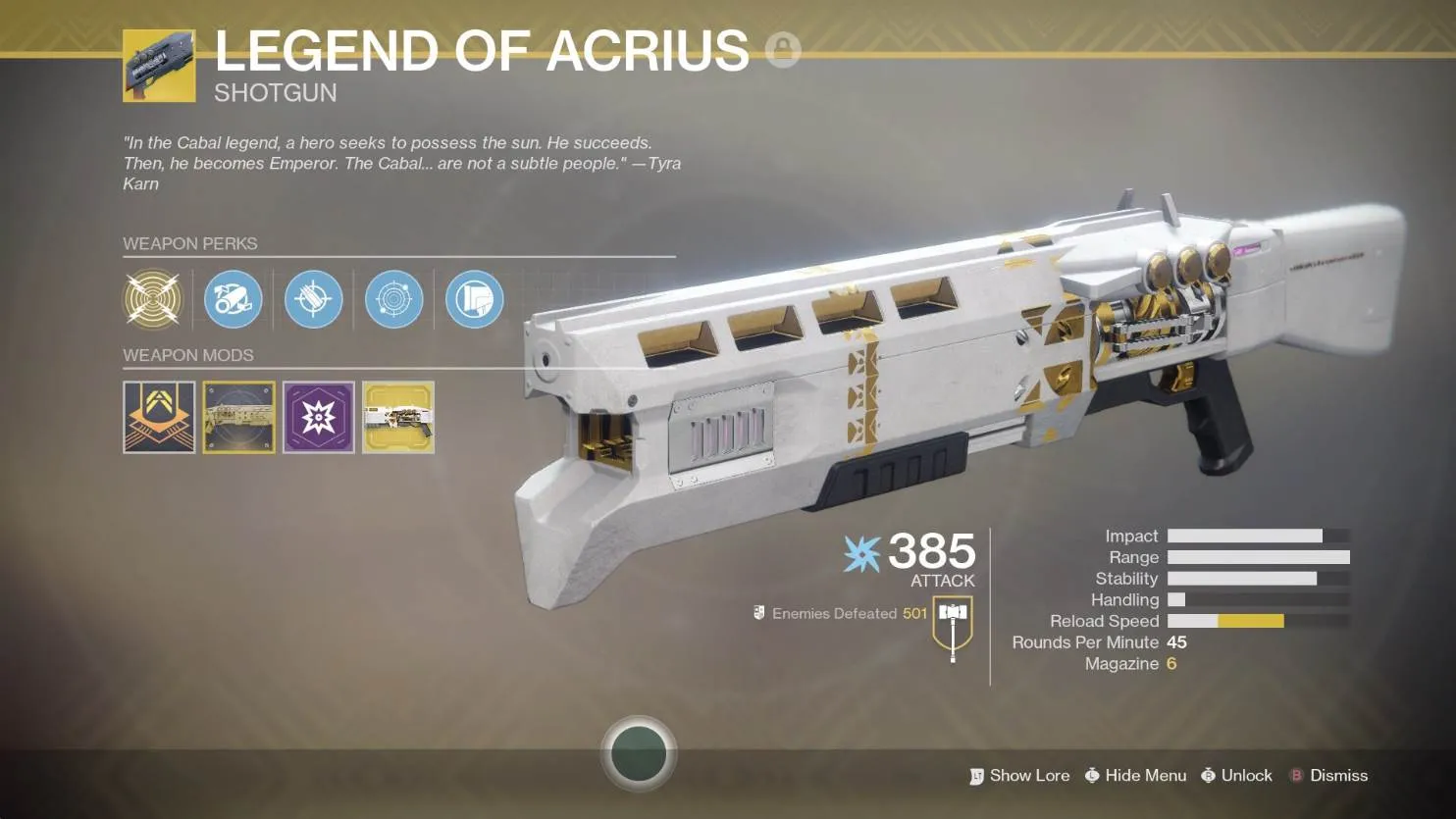 Destiny 2: What The Legend Of Acrius Catalyst Does & How To Find It
